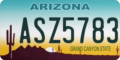 AZ license plate ASZ5783