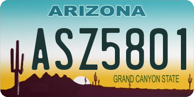 AZ license plate ASZ5801