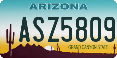 AZ license plate ASZ5809
