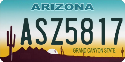 AZ license plate ASZ5817