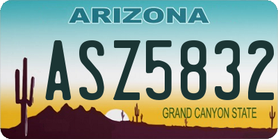 AZ license plate ASZ5832
