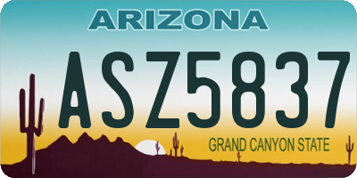 AZ license plate ASZ5837