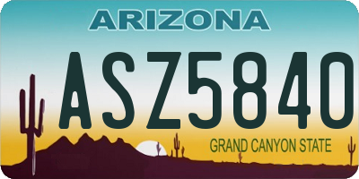 AZ license plate ASZ5840