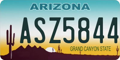 AZ license plate ASZ5844