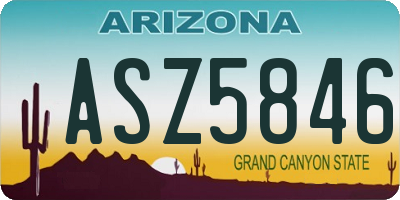 AZ license plate ASZ5846