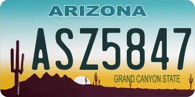 AZ license plate ASZ5847
