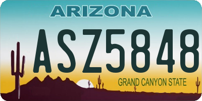 AZ license plate ASZ5848