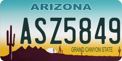 AZ license plate ASZ5849