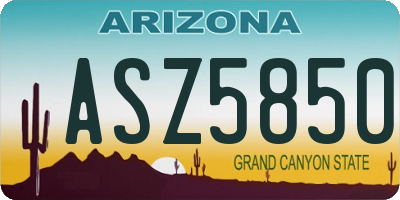 AZ license plate ASZ5850