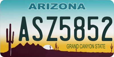 AZ license plate ASZ5852