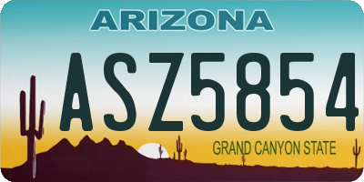 AZ license plate ASZ5854