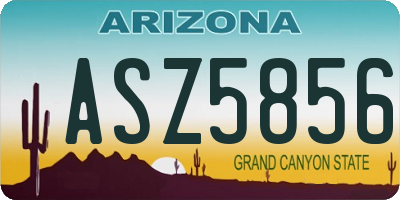 AZ license plate ASZ5856