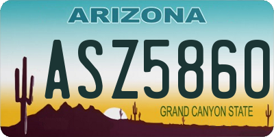AZ license plate ASZ5860