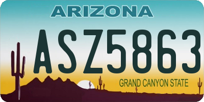 AZ license plate ASZ5863