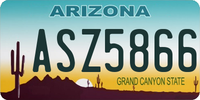 AZ license plate ASZ5866