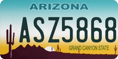 AZ license plate ASZ5868