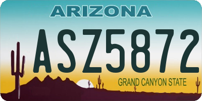 AZ license plate ASZ5872