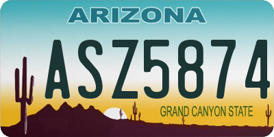AZ license plate ASZ5874