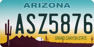 AZ license plate ASZ5876