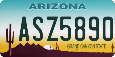 AZ license plate ASZ5890