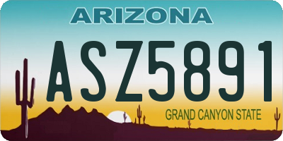 AZ license plate ASZ5891