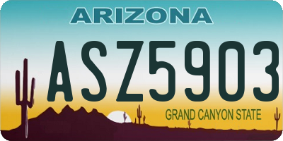 AZ license plate ASZ5903