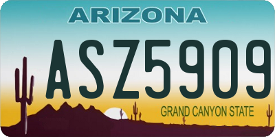 AZ license plate ASZ5909