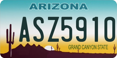 AZ license plate ASZ5910