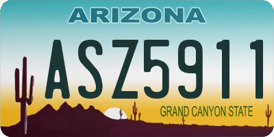 AZ license plate ASZ5911