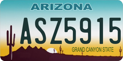 AZ license plate ASZ5915