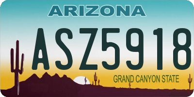 AZ license plate ASZ5918