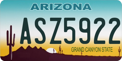 AZ license plate ASZ5922