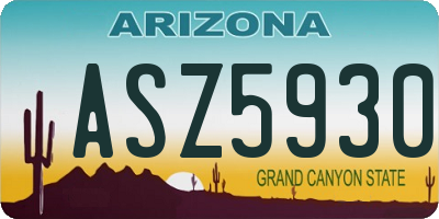 AZ license plate ASZ5930