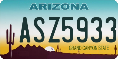AZ license plate ASZ5933
