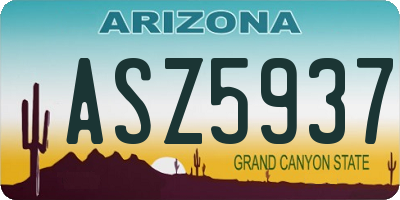 AZ license plate ASZ5937