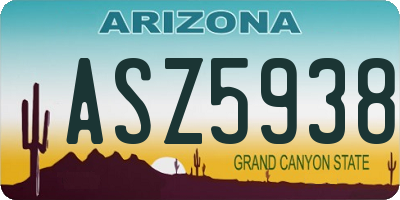 AZ license plate ASZ5938