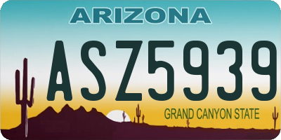 AZ license plate ASZ5939