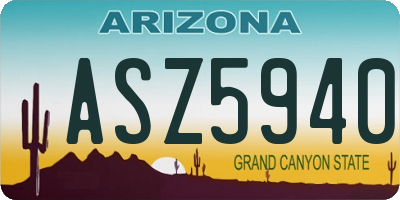 AZ license plate ASZ5940