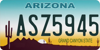 AZ license plate ASZ5945