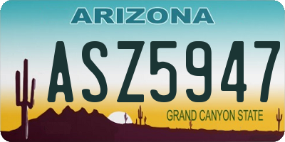 AZ license plate ASZ5947
