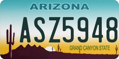 AZ license plate ASZ5948