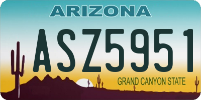 AZ license plate ASZ5951