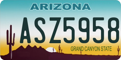 AZ license plate ASZ5958