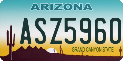 AZ license plate ASZ5960