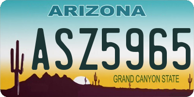 AZ license plate ASZ5965