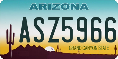 AZ license plate ASZ5966