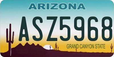 AZ license plate ASZ5968