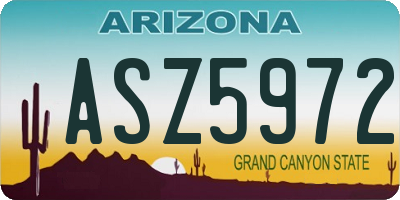 AZ license plate ASZ5972
