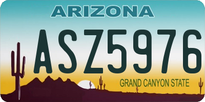 AZ license plate ASZ5976