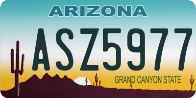 AZ license plate ASZ5977